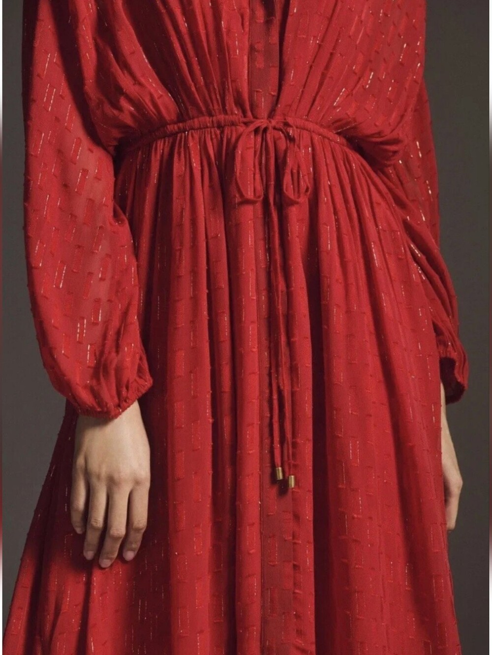 Anthropologie Allene Shimmer Maxi Dress With Pockets Size S - Picture 3 of 14